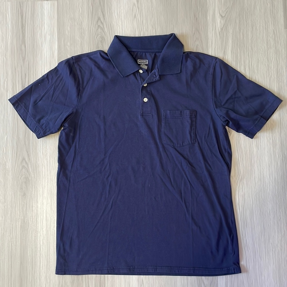 Short Sleeve Navy Blue Polo Shirt Size M